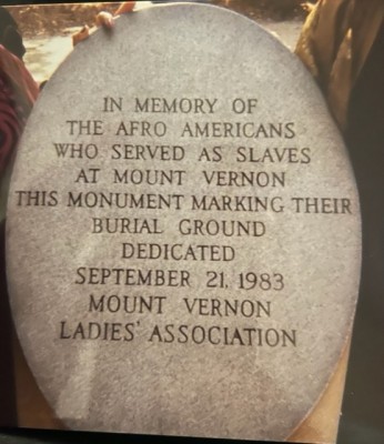 Granite Marker at Mount Vernon